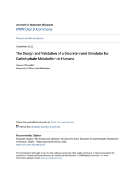 The Design and Validation of a Discrete-Event Simulator for Carbohydrate Metabolism in Humans