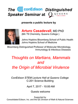 Arturo Casadevall, MD Phd (BA ’79 Chemistry, Queens College )