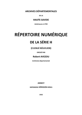 Portail Des Archives Départementales De La Haute-Savoie