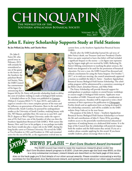 CHINQUAPIN the Newsletter of the Southern Appalachian Botanical Society