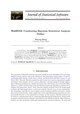 Webbugs: Conducting Bayesian Statistical Analysis Online