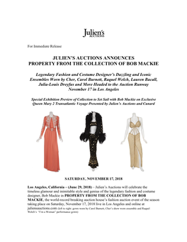 Julien's Auctions Announces Property from The