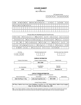 SEC Form 20-IS Preliminary 2020