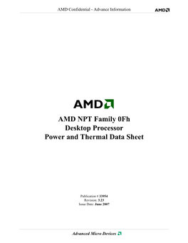 AMD NPT Family 0Fh Desktop Processor Power and Thermal Data Sheet