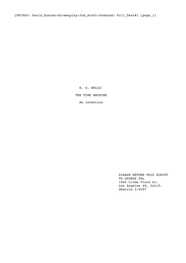 [TM1960- David Duncan-Screenplay-2Nd Draft-Undated- Full Text#] [Page I]