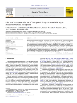 Aquatic Toxicology 101 (2011) 459–465