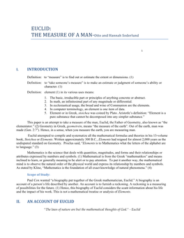 EUCLID: the MEASURE of a MAN‐Otto and Hannah Soderlund