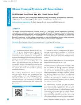 X-Linked Hyper-Igm Syndrome with Bronchiectasis