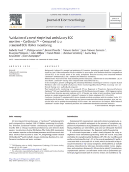 Cardiostat™ – Compared to a Standard ECG Holter Monitoring