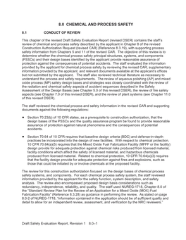 Chapter 8.0 Chemical and Process Safety. Non-Sensitive Version