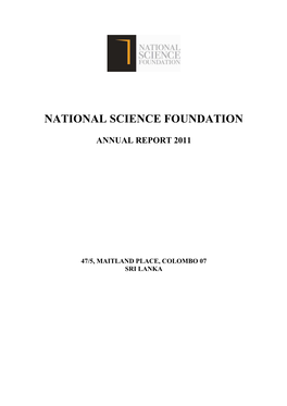 Annual Report of the National Science Foundation for the Year 2011