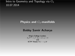 Physics and G2-Manifolds