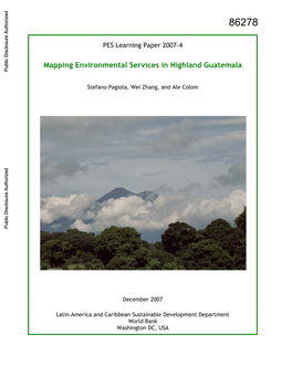 Mapping Environmental Services in Highland Guatemala Public Disclosure Authorized