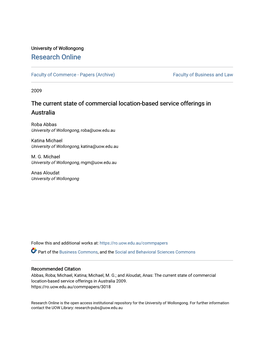 The Current State of Commercial Location-Based Service Offerings in Australia