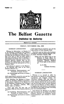 The Belfast Gazette Published Dp Flutboritp