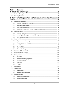 Summary Overview of of York Region's Urban Planning Direction