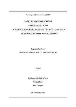 Casey Planning Scheme Amendment C119