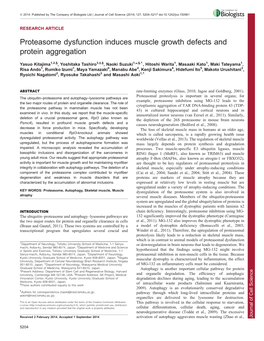 Proteasome Dysfunction Induces Muscle Growth Defects and Protein Aggregation