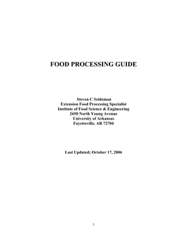 Food Processing Guide