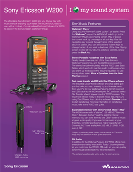 Sony Ericsson W200 I My Sound System