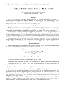 Study of Flicker Noise for Zero-IF Receiver