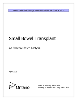 Small Bowel Transplant