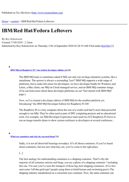 IBM/Red Hat/Fedora Leftovers