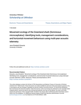 Movement Ecology of the Greenland Shark