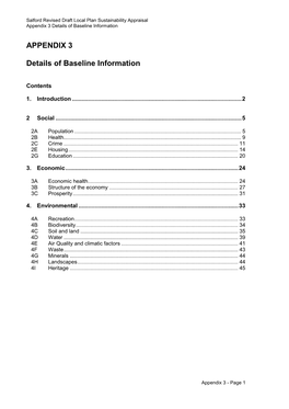 Appendix 3 Details of Baseline Information