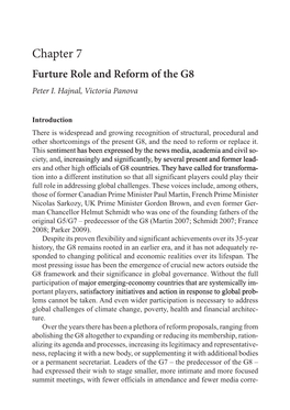Chapter 7 Furture Role and Reform of the G8 Peter I