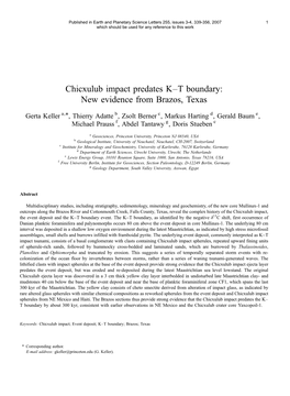 Chicxulub Impact Predates K–T Boundary