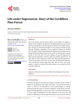 Life Under Supernovae. Story of the Cordillera Pine Forest