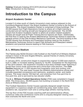 Introduction to the Campus Introduction to the Campus