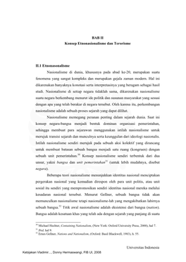 Universitas Indonesia BAB II Konsep Etnonasionalisme Dan Terorisme II