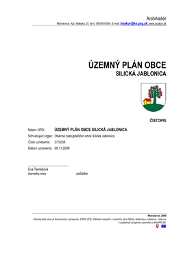 Územný Plán Obce Silická Jablonica - Číslo Projektu: 2005-OPZI-34/A-KE-0147 � ÚPN�Obce�Silická�Jablonica