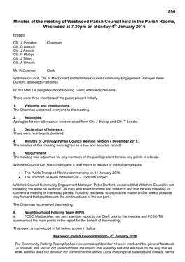 Westwood Parish Council 2016.Pdf