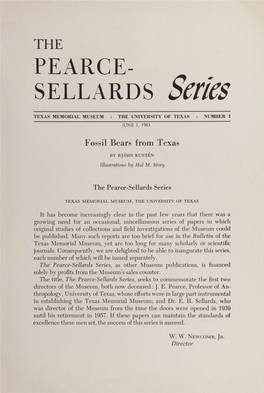 NUMBER 1 JUNE 1, 1963 Fossil Bears from Texas