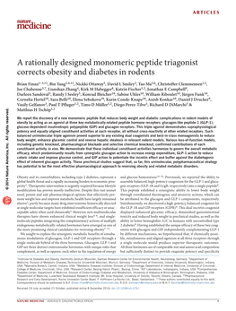 A Rationally Designed Monomeric Peptide Triagonist Corrects Obesity
