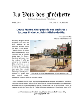 La Voix Des Fréchette Bulletin Des Descendants Des Fréchette Inc