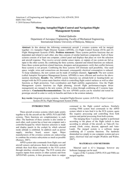 Merging Autopilot/Flight Control and Navigation-Flight Management Systems