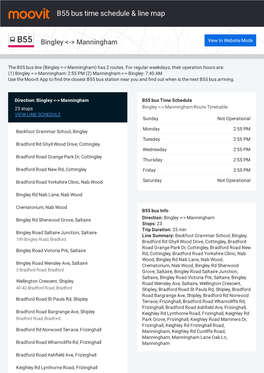 B55 Bus Time Schedule & Line Route