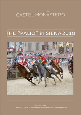 THE “PALIO” in SIENA 2018
