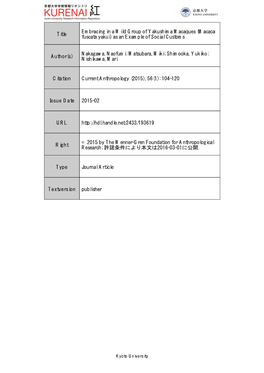 Title Embracing in a Wild Group of Yakushima Macaques