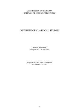 Institute of Classical Studies Library