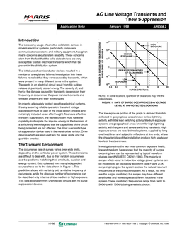 AC Line Voltage Transients and Their Suppression