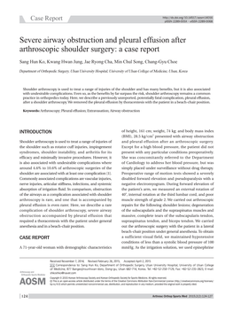 Severe Airway Obstruction and Pleural Effusion After Arthroscopic Shoulder Surgery: a Case Report