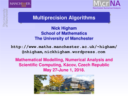 Multiprecision Algorithms 2 / 95 Lecture 1