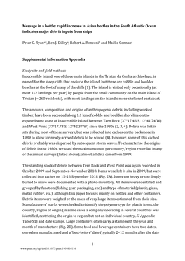 1 Message in a Bottle: Rapid Increase in Asian Bottles in the South Atlantic Ocean Indicates Major Debris Inputs from Ships Pe