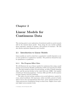 2. Linear Models for Continuous Data