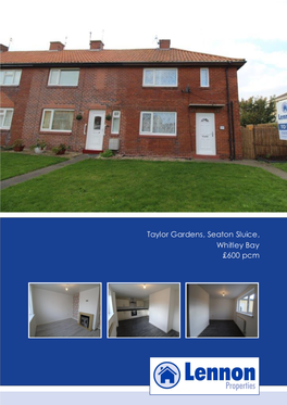 Taylor Gardens, Seaton Sluice, Whitley Bay £600 Pcm